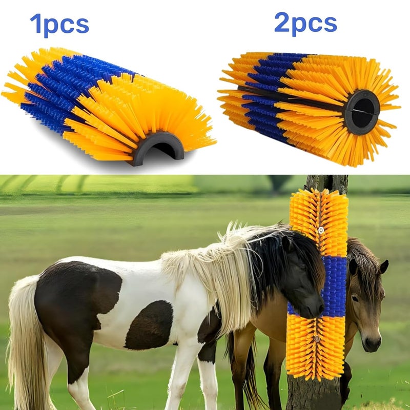 REVAXUP Livestock Scratching Brush, 2pcs Goat Scratching Post for Pig Dog Sheep,Durable Cow Brush can be Easily Mounted,Goat Horse Supplies for Livestock Self-Grooming,Protecting The Fence - Image 3